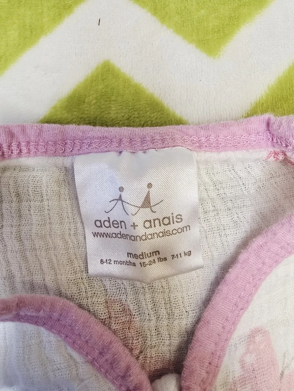 aden + anais Pink Butterfly Sleep Sack Size Medium (6-12 Months, 15-24 lbs)